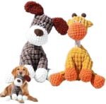 2026 New Durable Plush Dog Toys for Aggressive Chewers, Squeaky Chew Toy for Small Medium Large Dogs Puppy Teething Toys. (Brown+Orange) - Image 2