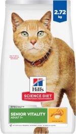 Hill's Science Diet Adult 7+ Senior Vitality Chicken Recipe Dry Cat Food, 2.72 kg Bag - Image 2